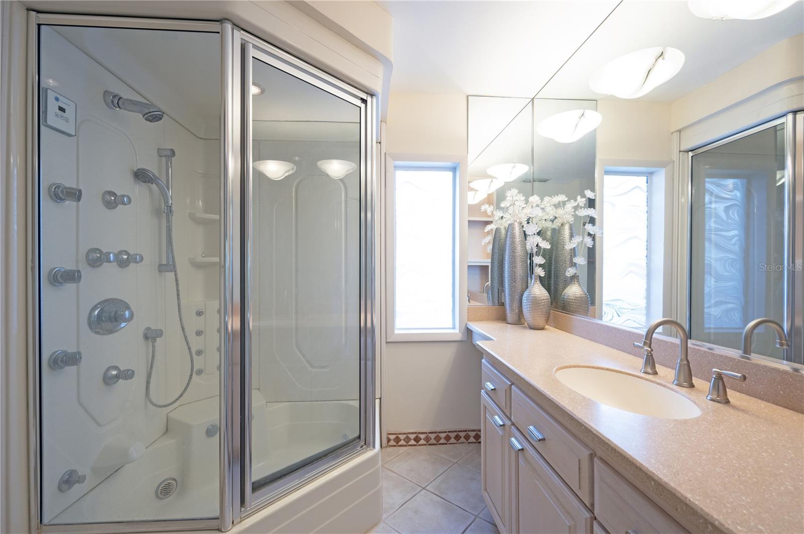 Bathroom with steam shower