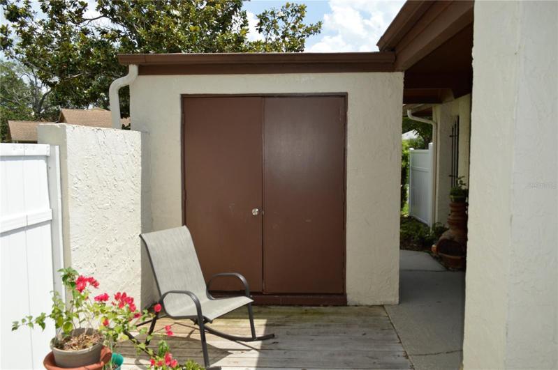 Outside closet.