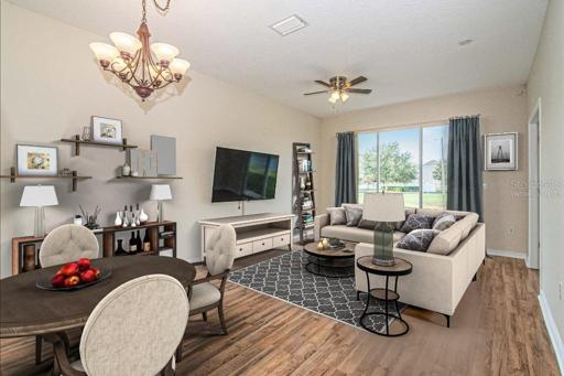 Dining and Living Room Area - Virtually Staged