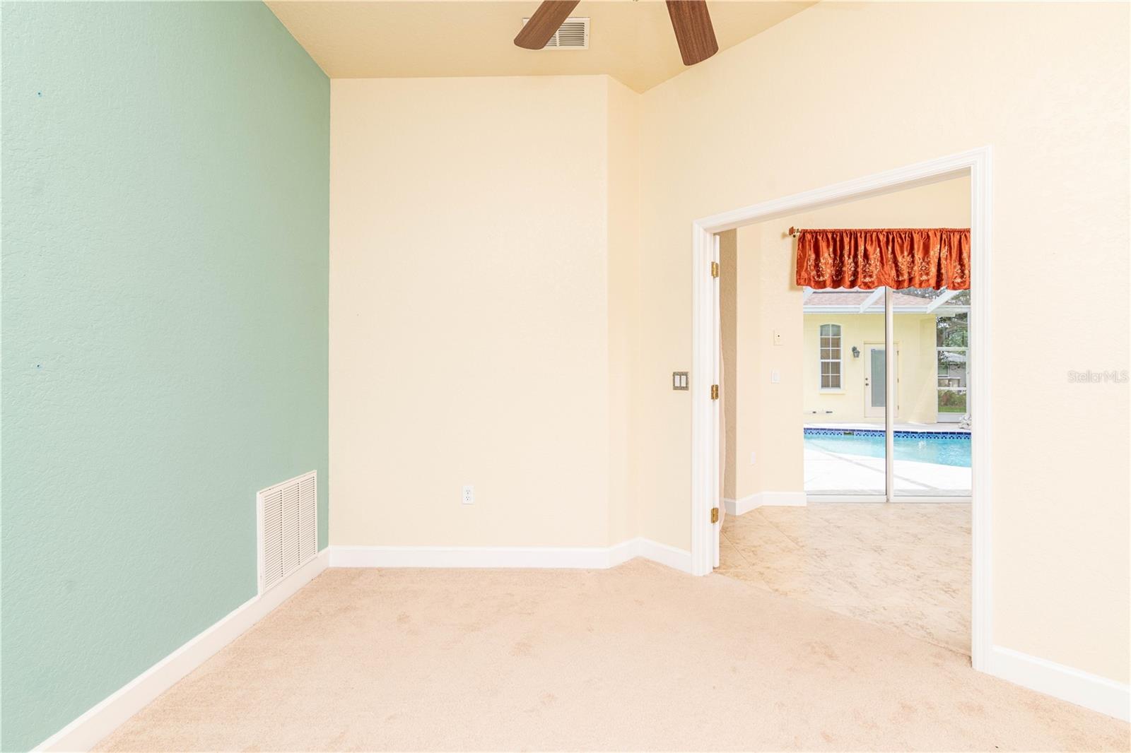 Office/Den with glass French doors
