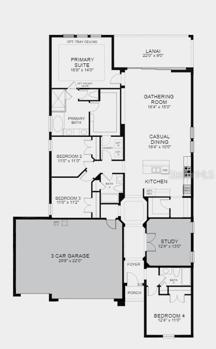 Structural options added include: tray ceiling package, 3-car garage, gourmet kitchen, study, outdoor kitchen rough-in, 8' interior doors, pocket door from primary suite to primary bath, door from primary closet to laundry room, and pocket sliding glass door.