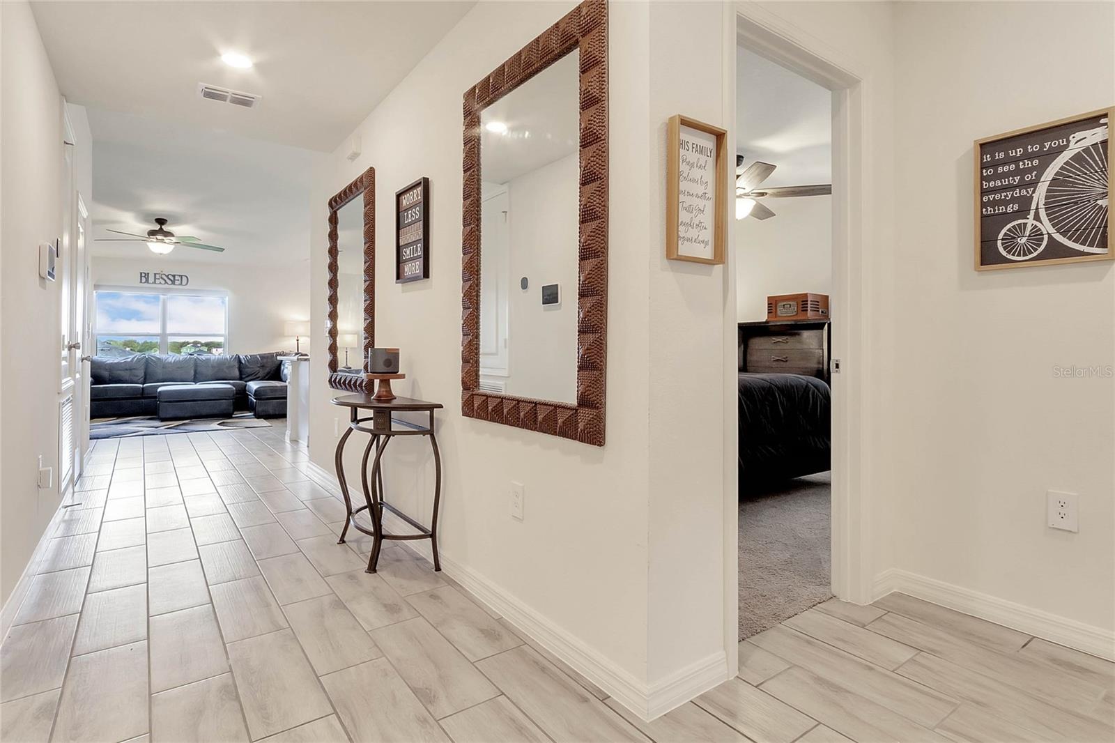 This open-plan home offers a modern and comfortable living experience.