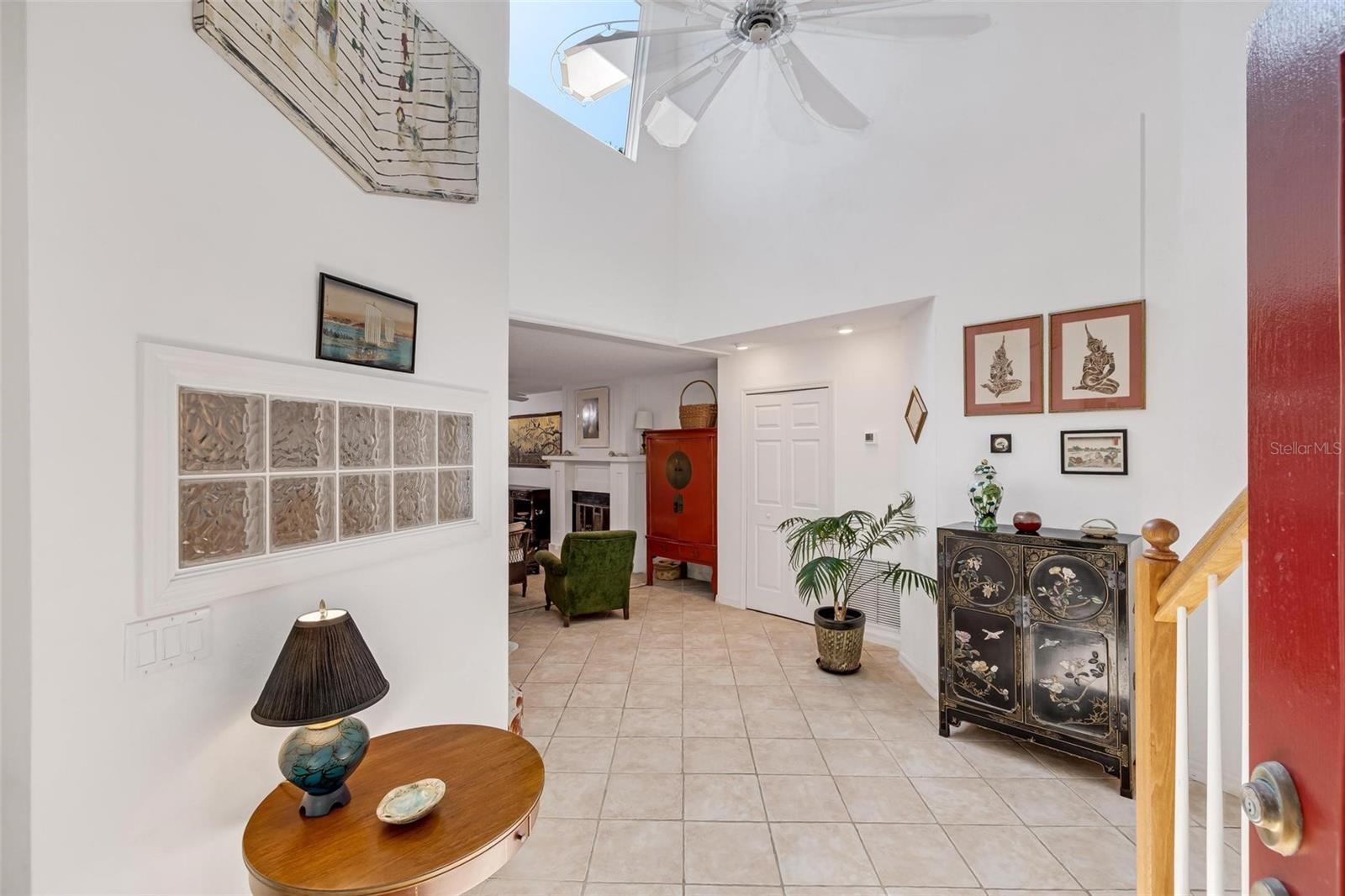 View to the foyer from the front door.