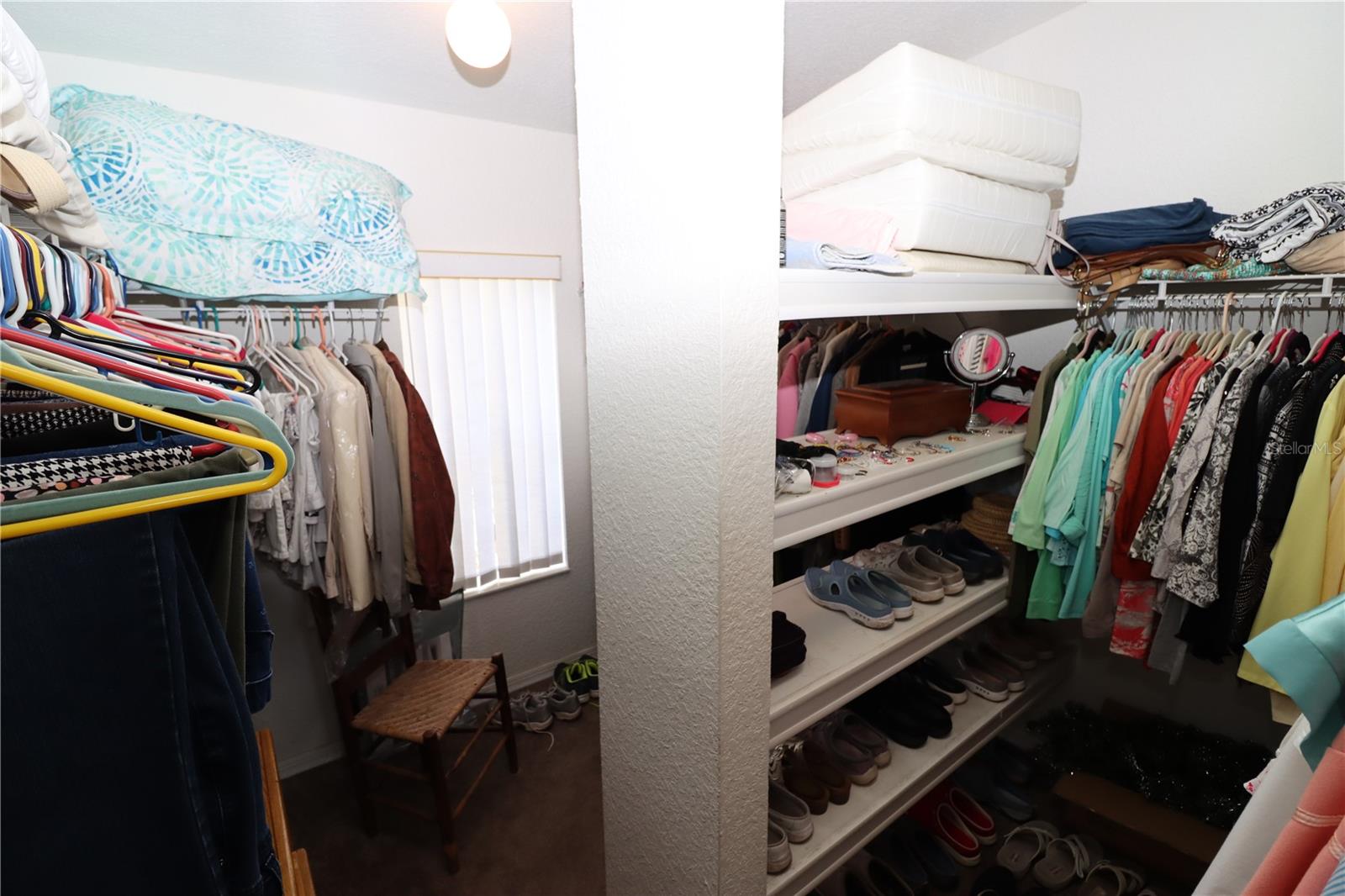 Master closet with dressing area