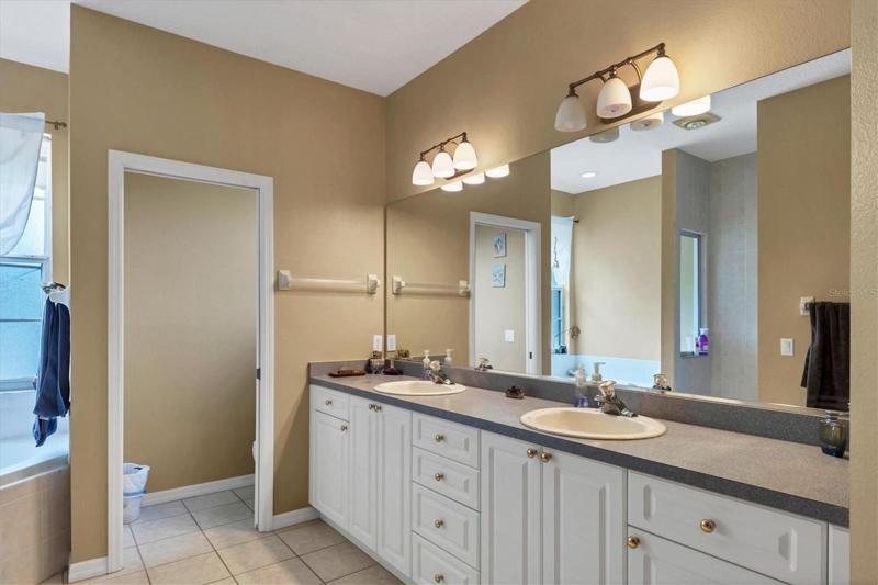 Master bathroom with separate sinks