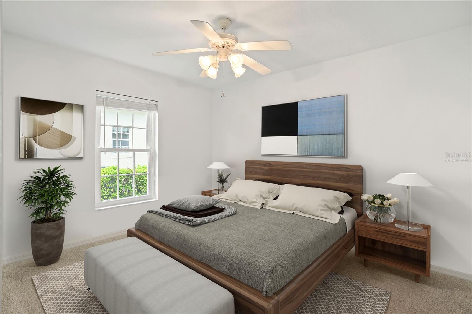 Virtually staged guest room