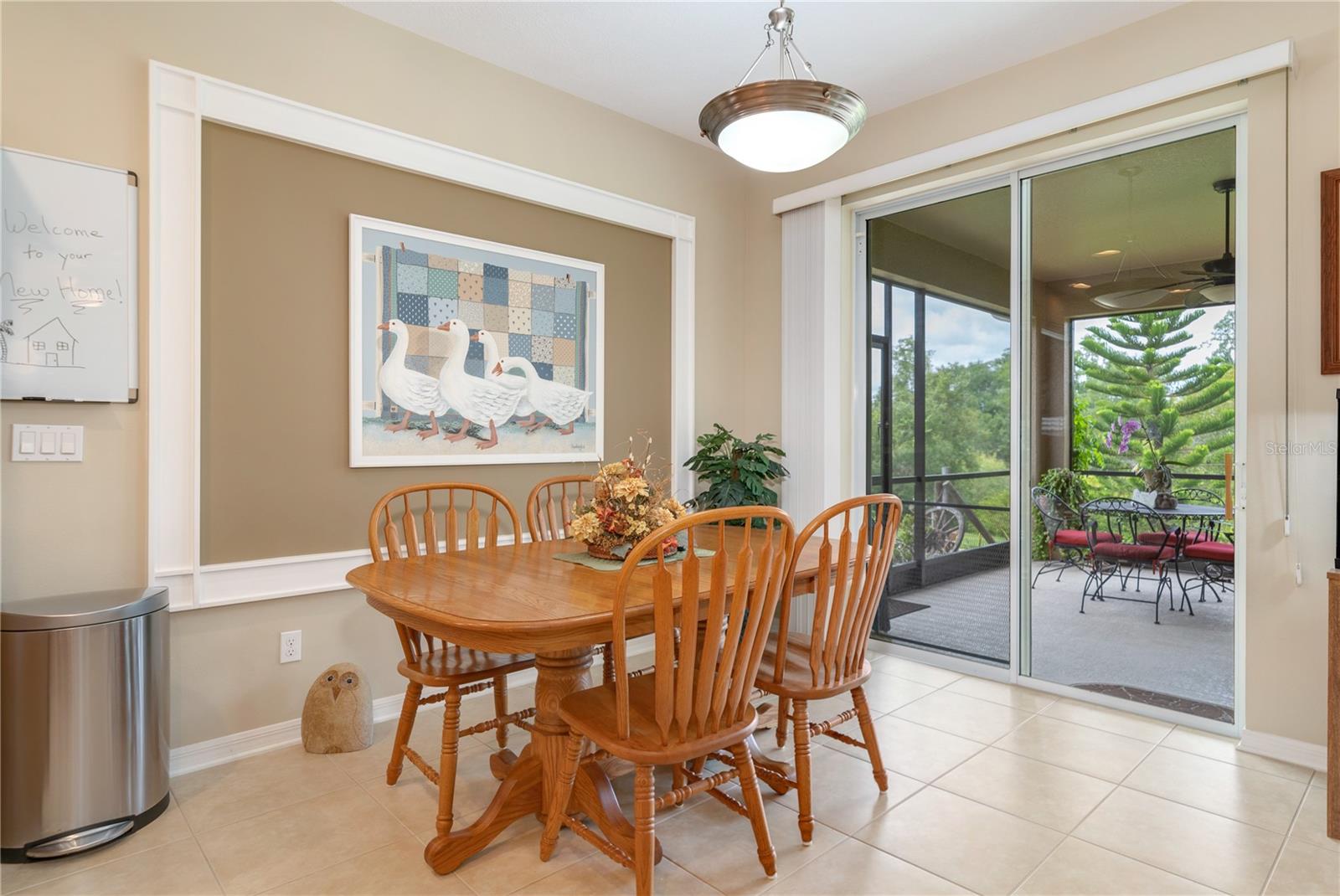 Dining area with views out to the stunning backyard