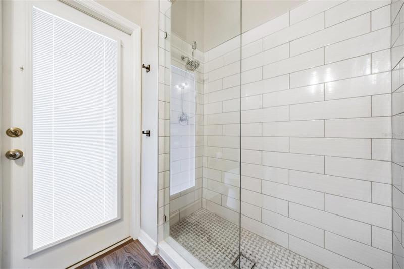 Updated shower in downstairs full bath