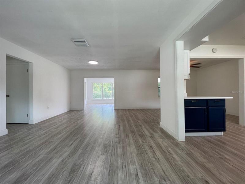 Living Room-Dining Room-Kitchen Combo