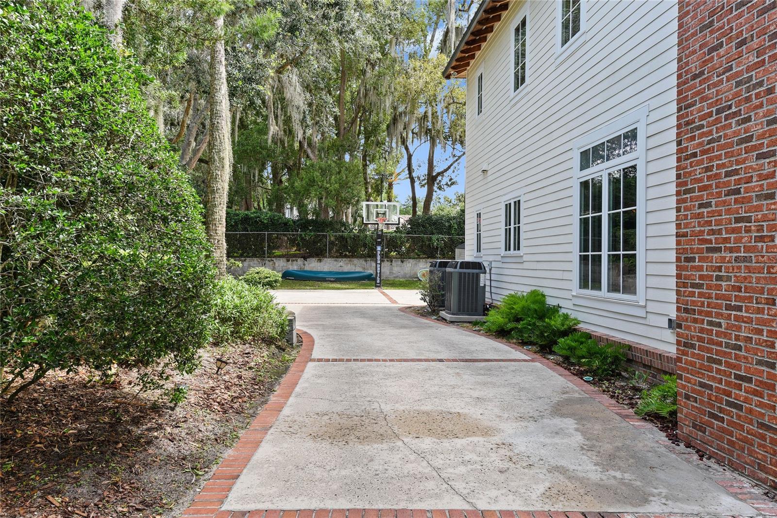 Long driveway and circle driveway