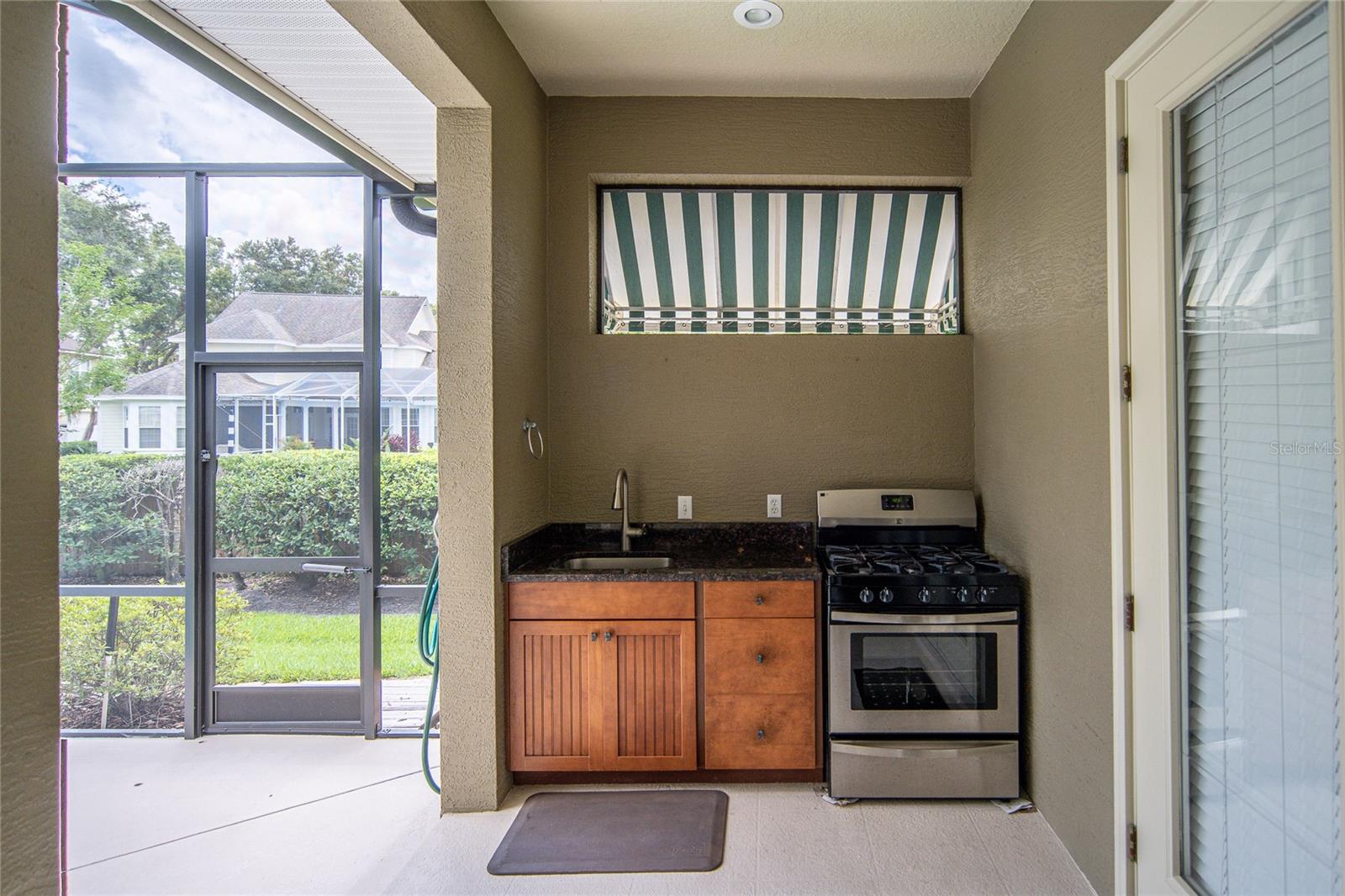 Summer Kitchen with gas range