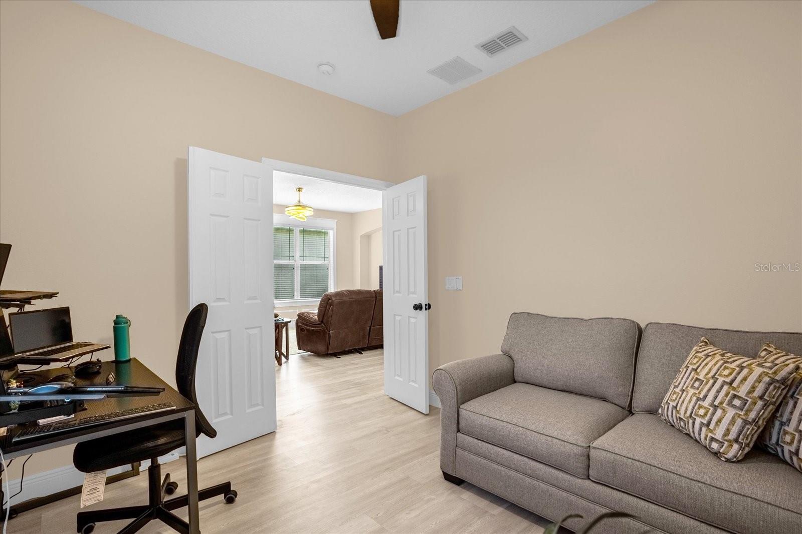 3rd bedroom of Office Area with double doors