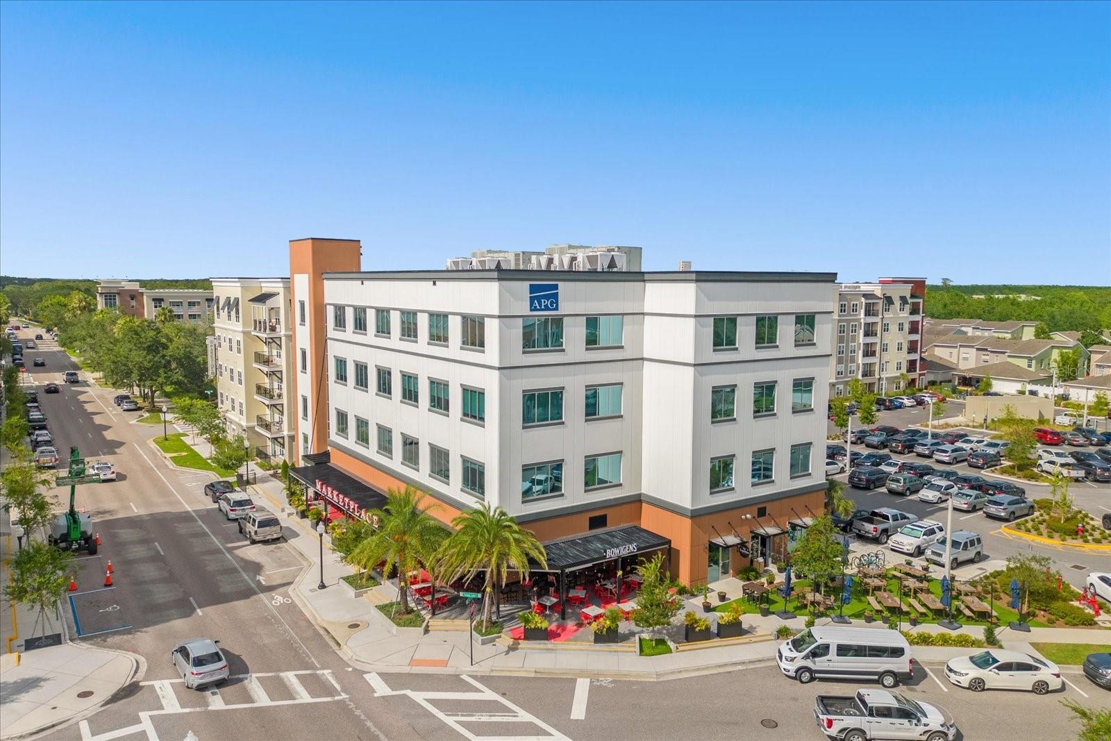 Avalon Park Downtown Area. The "Marketplace" features restaurants and upstairs, you'll find the co-working space The 5th Floor.