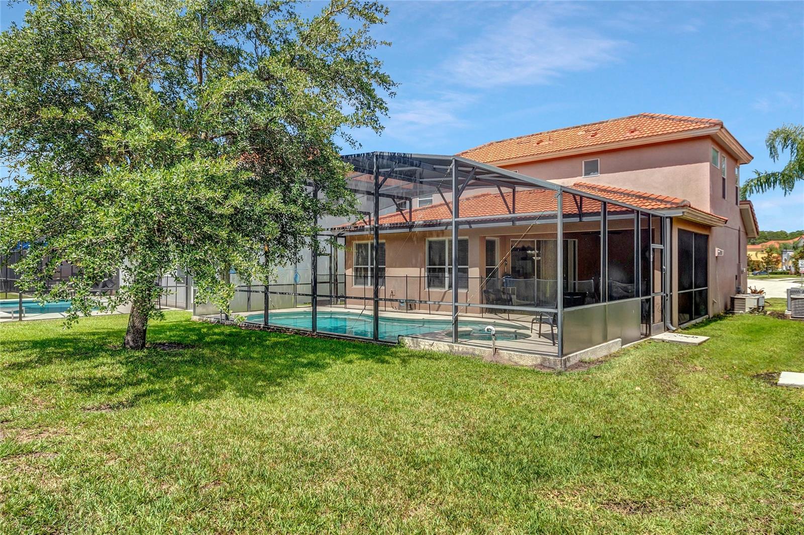 Back view with pool/land