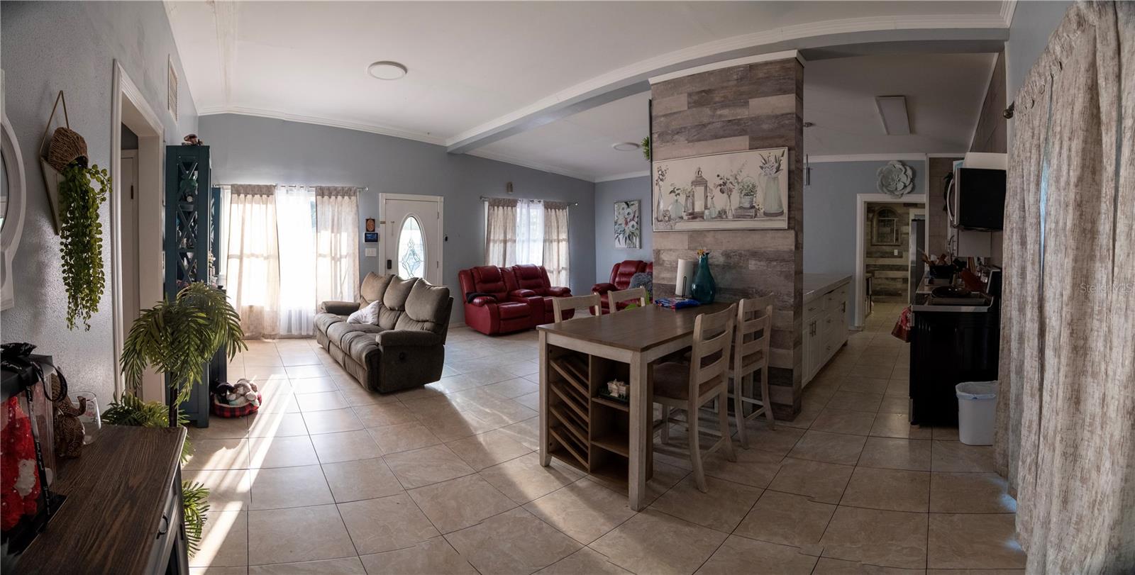 LIVING ROOM AND DINING VIEW