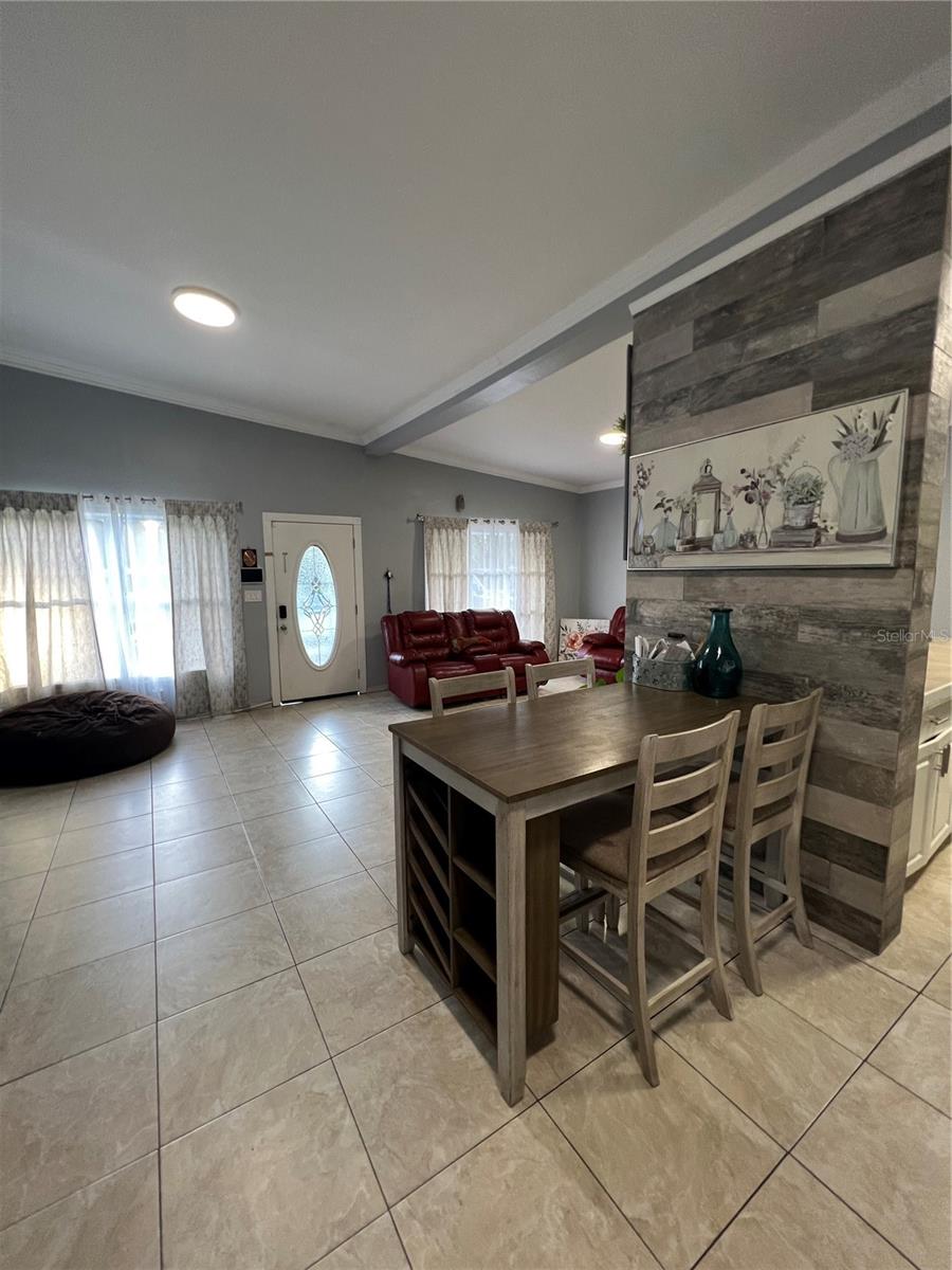 View from kitchen to the living room