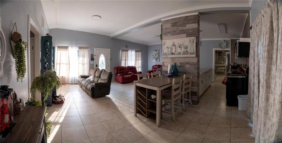 LIVING ROOM AND DINING VIEW