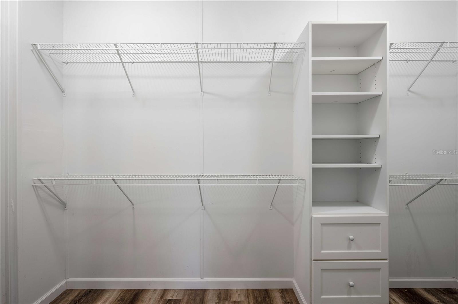 Oversized master walk-in closet.