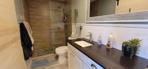 master bathroom with step in shower