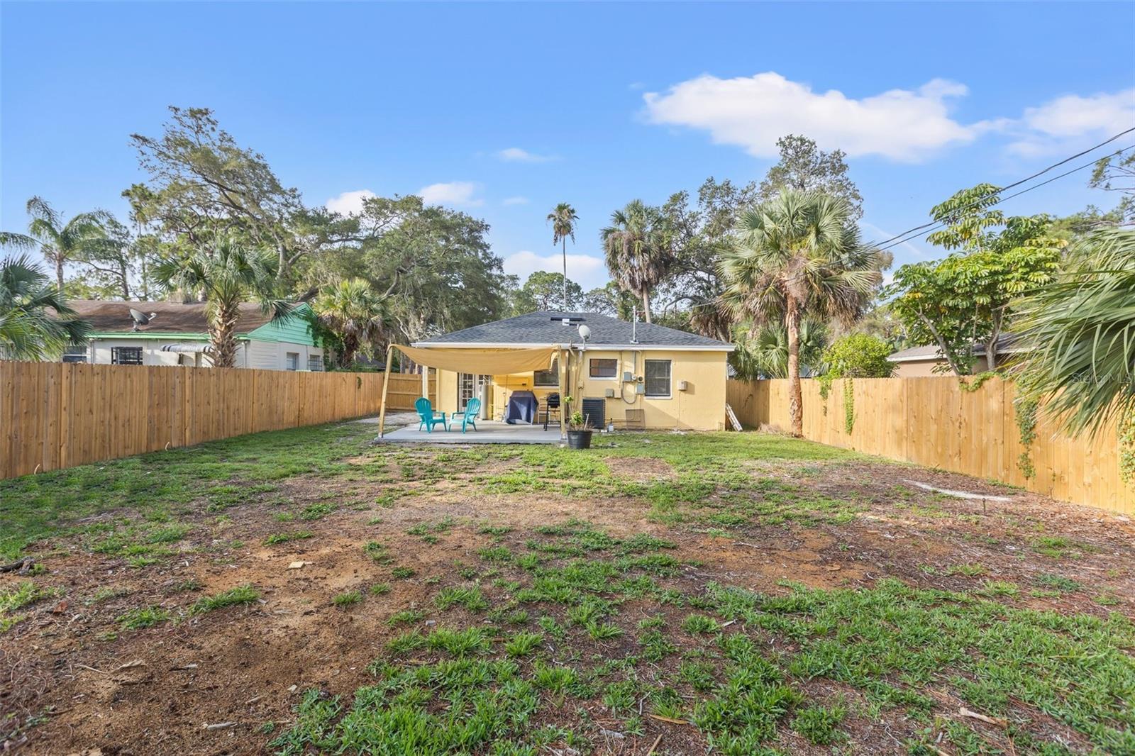Large fenced in back yard