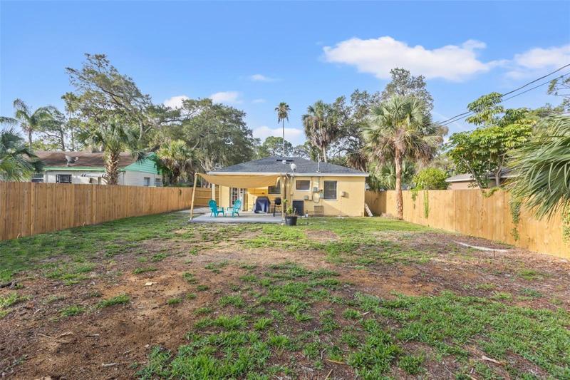 Large fenced in back yard