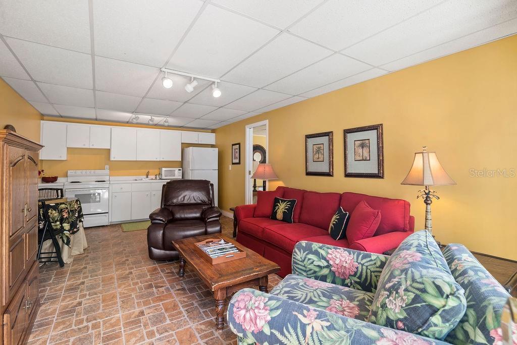 Guest house living room with kitchen
