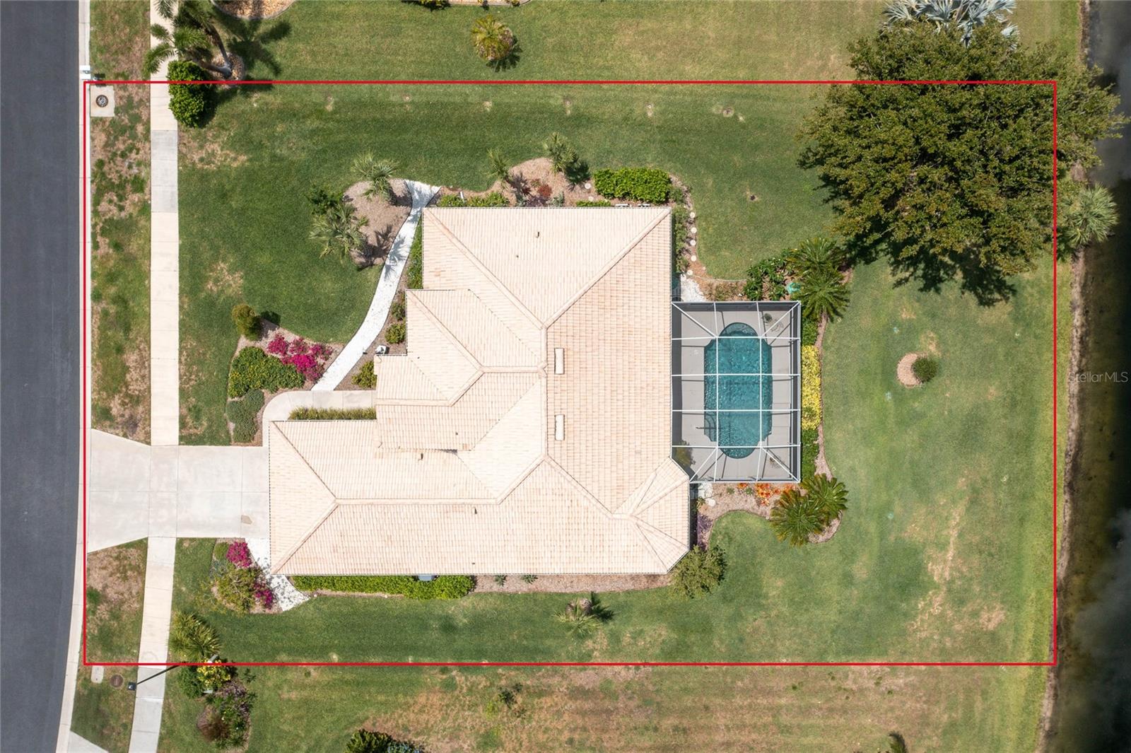 Footprint of house and pool