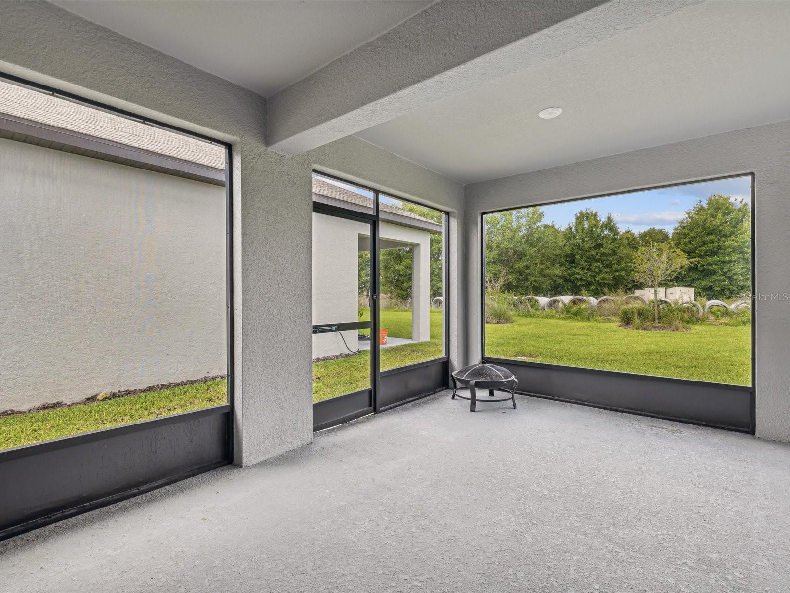 Extended covered, enclosed lanai or patio