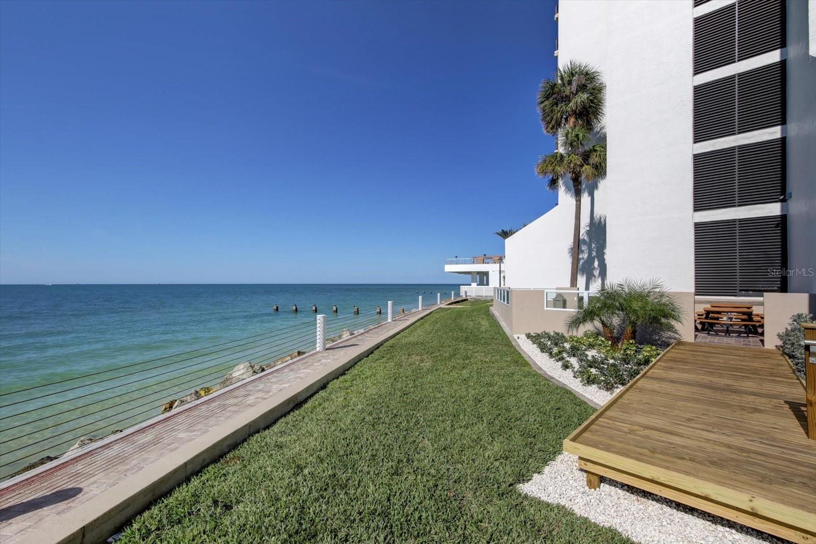 Green space along waterfront