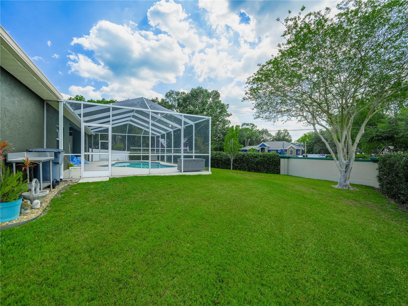 Vinyl Fenced backyard