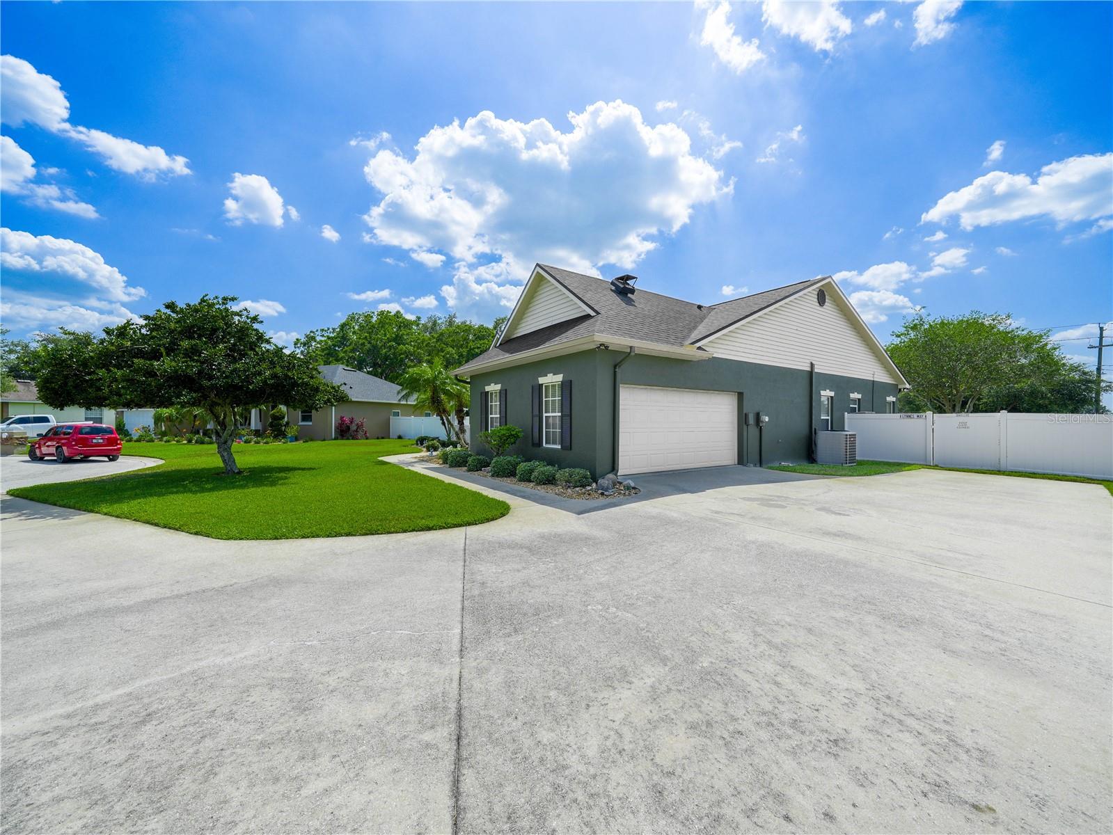 Side entry garage with plenty of room for parking