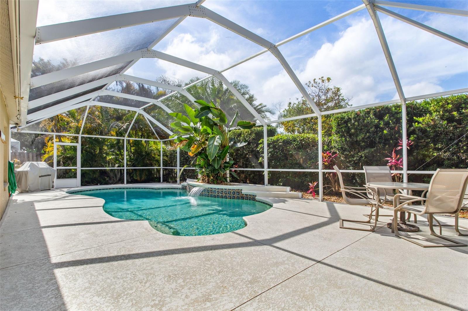 Solar-heated, saltwater pool