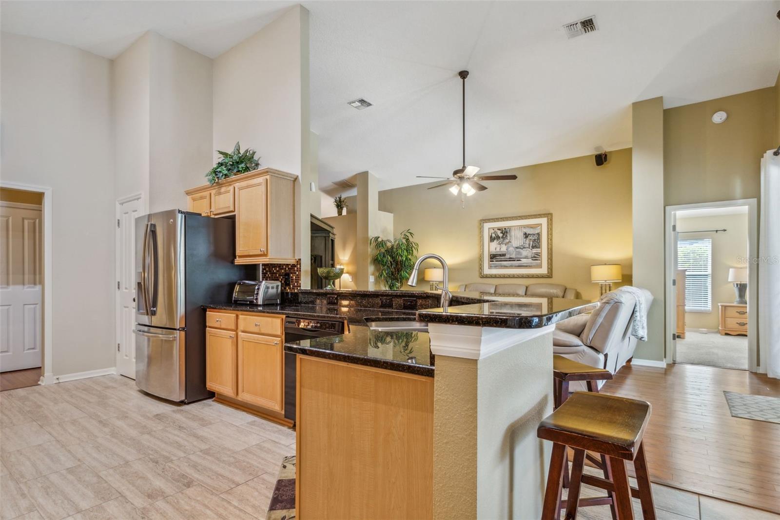 Kitchen with view to family room