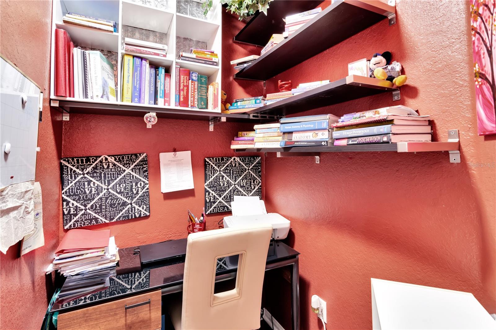 Storage closet converted to office space