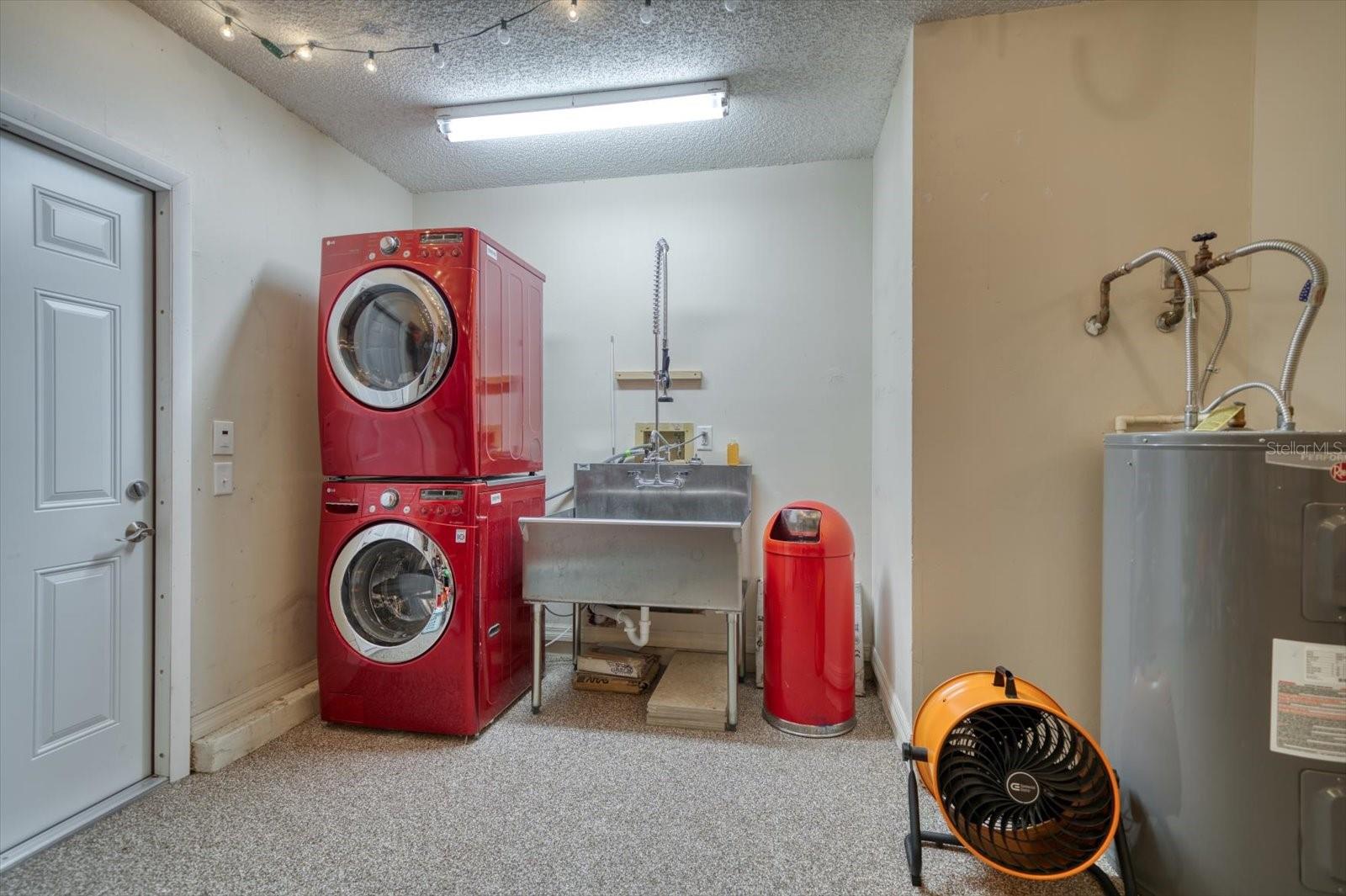 Stackable Washer &amp; Dryer w/ New Utility Sink