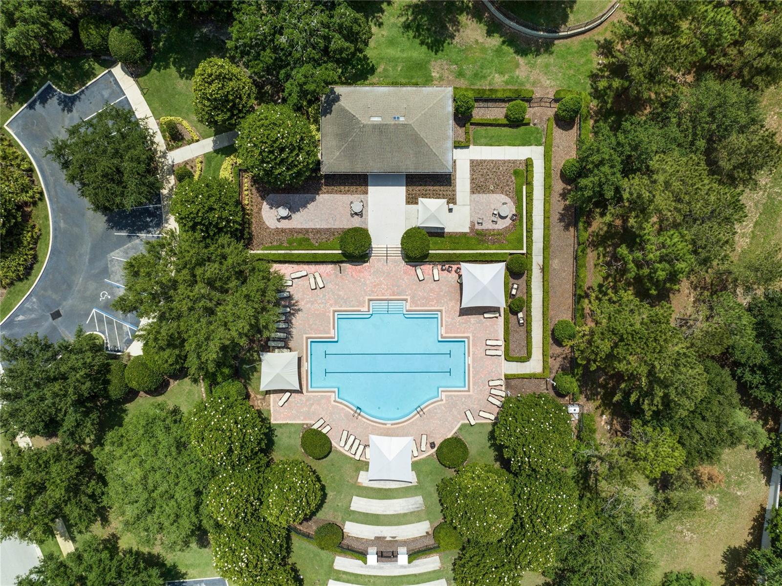 Bird's eye view of community pool