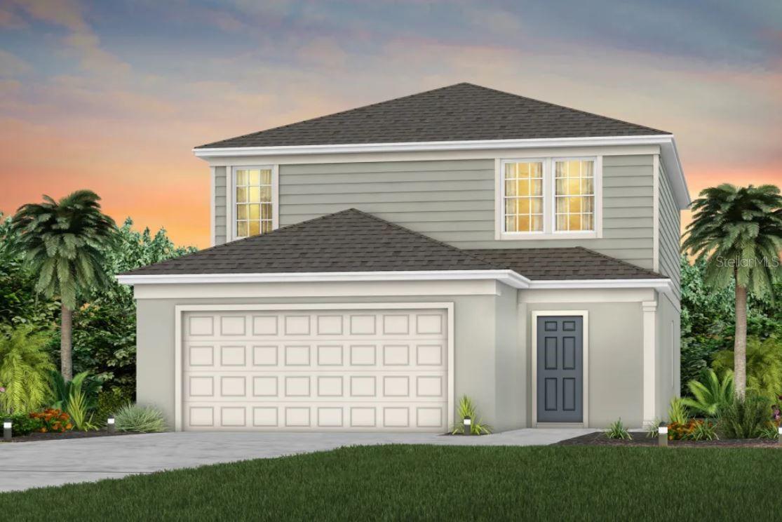 McNair Florida Mediterranean Exterior Design. Artistic rendering for this new construction home. Pictures are for illustrative purposes only. Elevations, colors and options may vary.