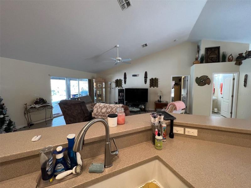 View from kitchen - Great room, Master bedroom, Half bath, Office to the right of that (can't see)