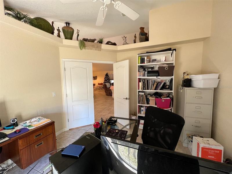 Office with plant shelves and lots of room