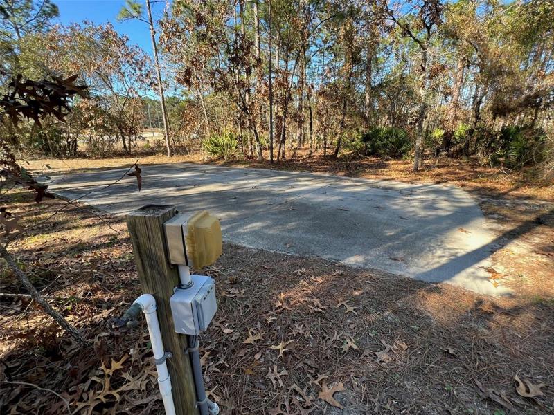 RV or boat pad with water and electric