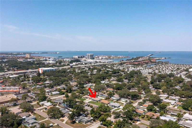 Drone Picture so you can see how close to the Marina District and Waterfront Restaurants