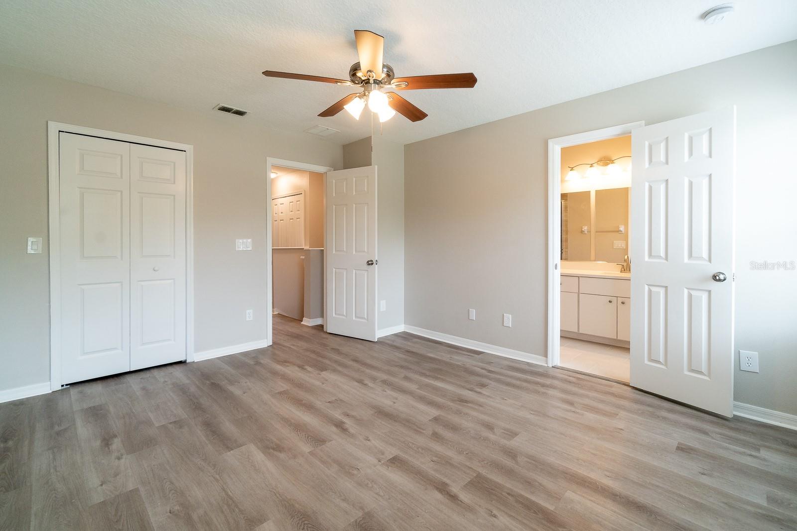 The primary suite is particularly spacious.