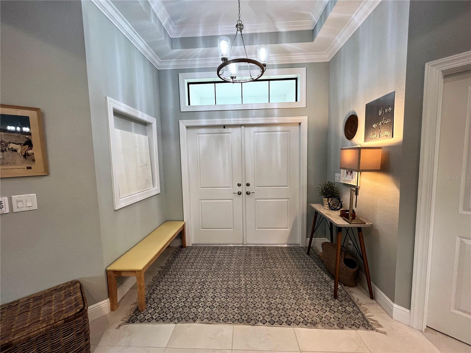 Double door entry foyer