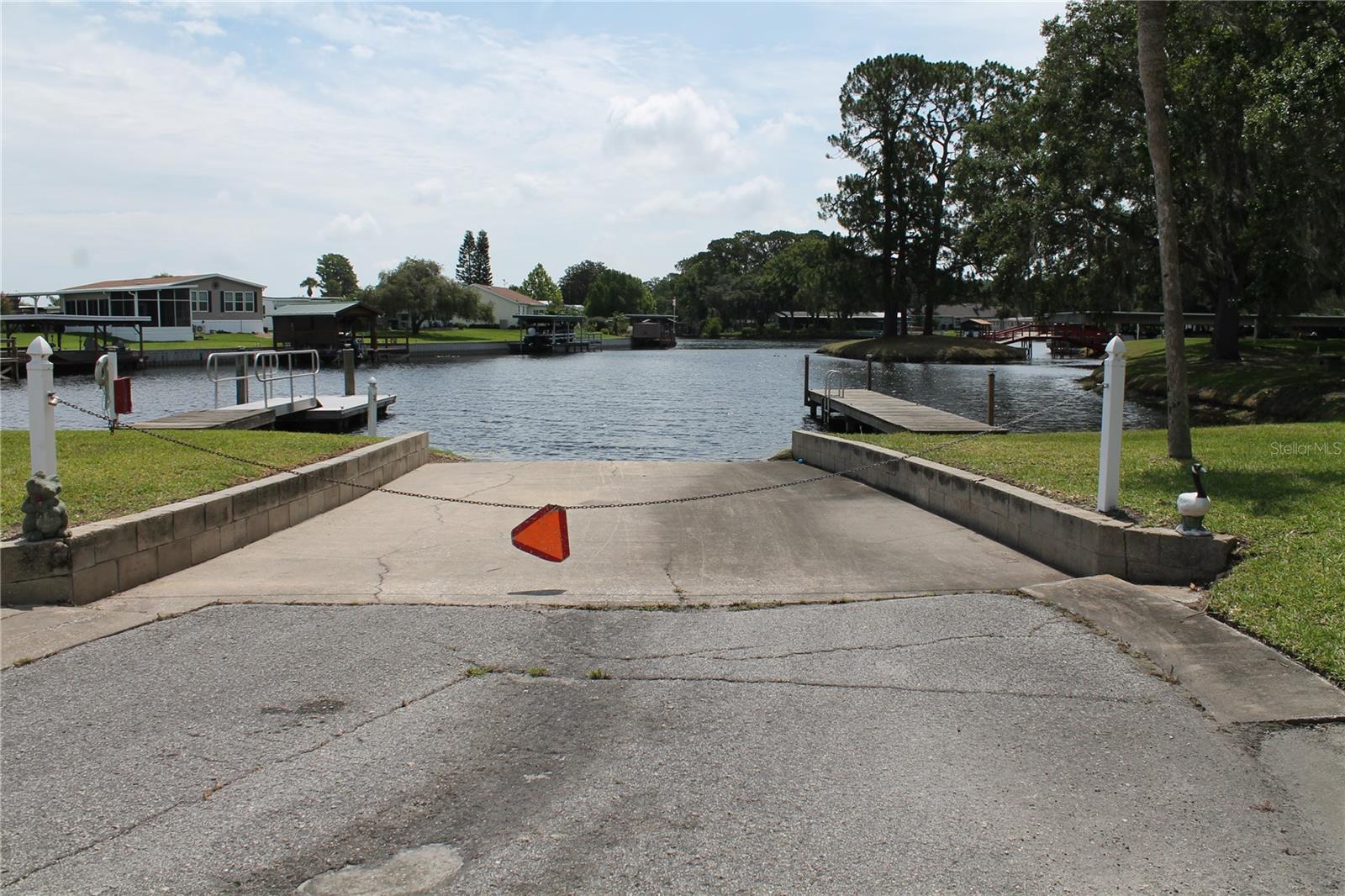 Boat launch in community