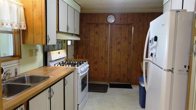Nice sized kitchen with lots of cabinets!  Gas (propane) stove
