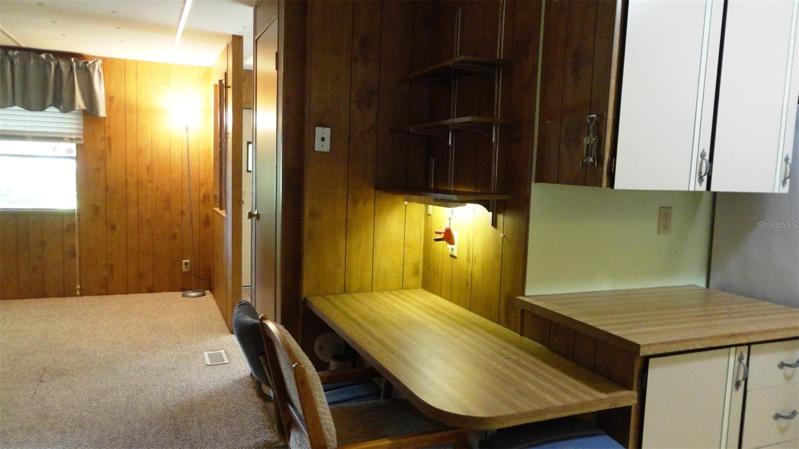 Great desk space in the kitchen!  Write your grocery list, read your recipe books, etc.