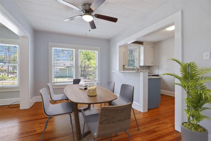 Dining Area Open to Kitchen and Living Room, Single Family Home. Virtually Staged