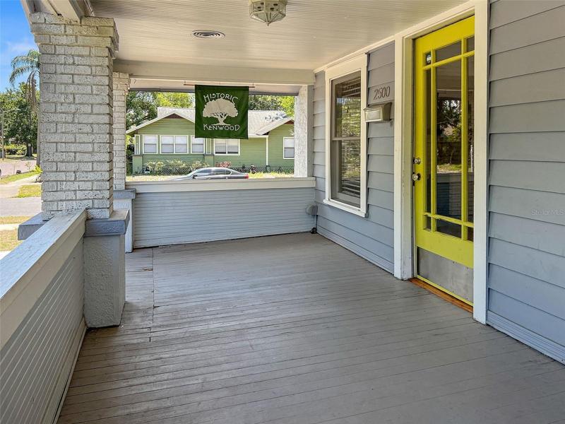 Front porch of single family home.