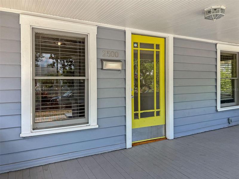 Front porch of single family home.