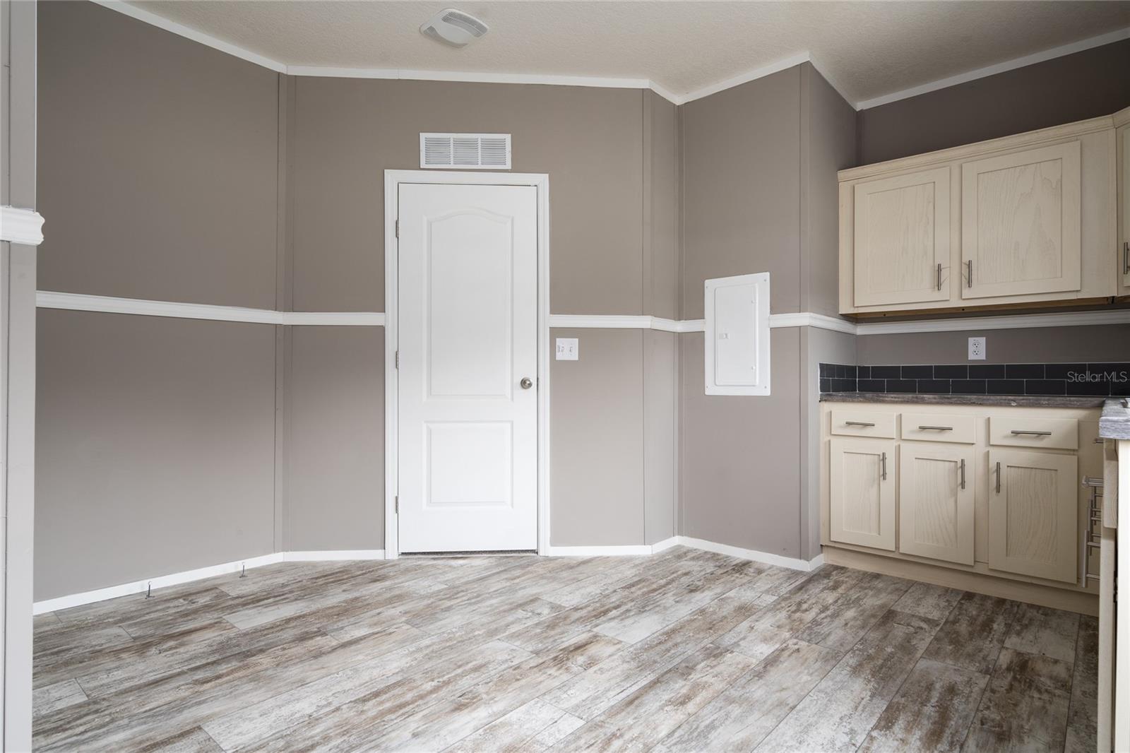The indoor laundry room is huge.